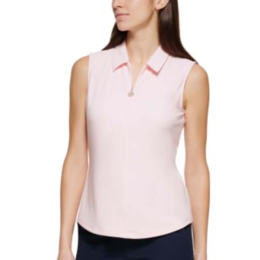 Michael Kors | Women’s Sleeveless Sheer Flowy Light Pink Sleeveless Blouse | M